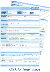 Cable Analysis Report