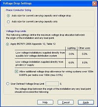 Voltage Drop Settings